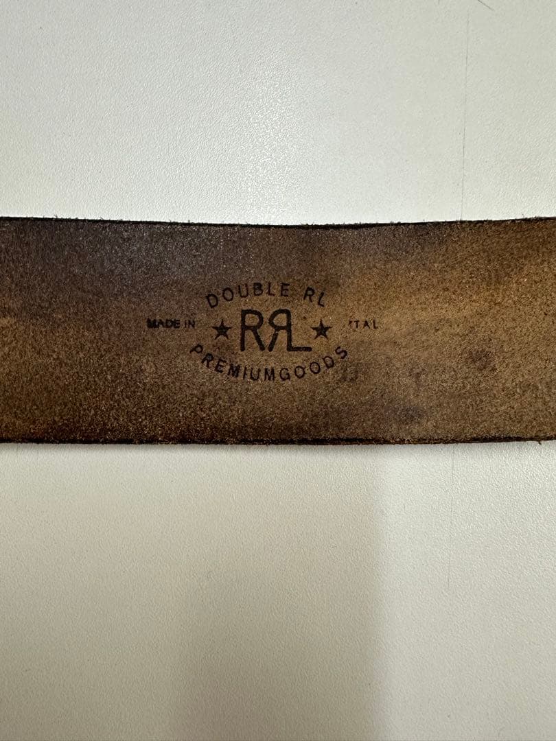 RRL ダブルアールエル　ブラウンレザーリングバックルベルト34
