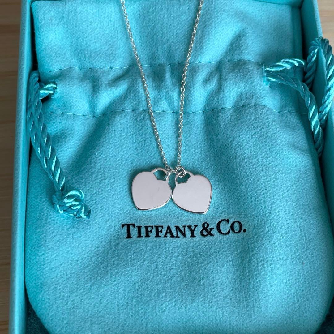 ティファニー ダブル ハート タグ ペンダント ネックレス ミニ