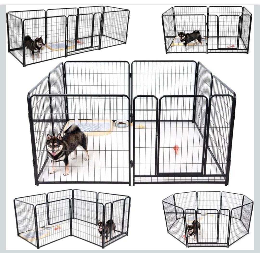 ペットサークル 中大型犬用 スチール製 犬 ケージ 犬用フェンス コンパクト