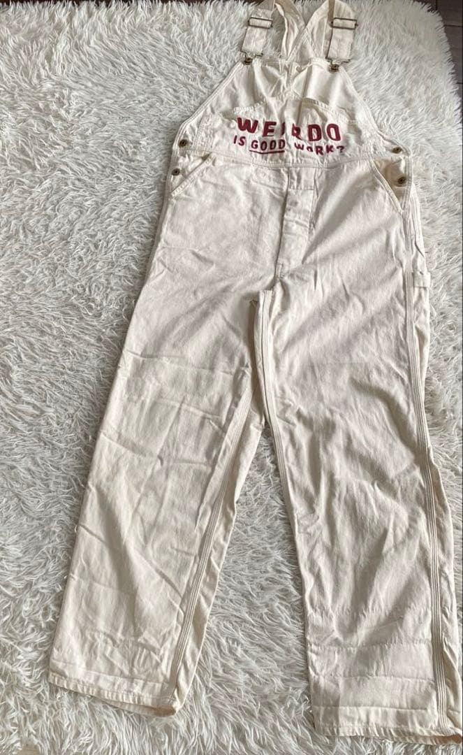 ウィアード weirdo WTCC ロゴ刺繍 アイボリー オーバーオール