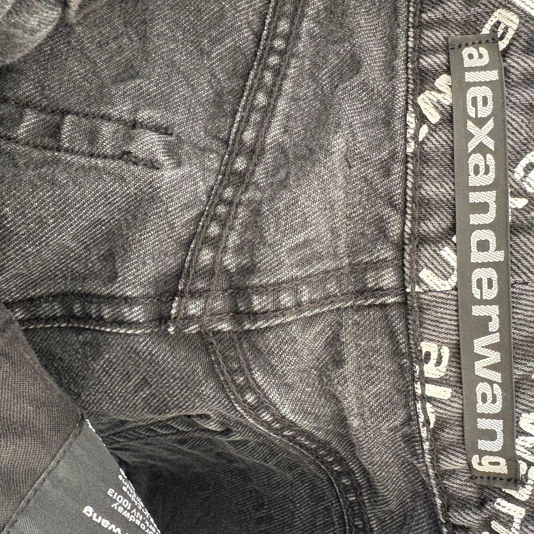 alexanderwang ロゴプリント デニムショートパンツ　24サイズ
