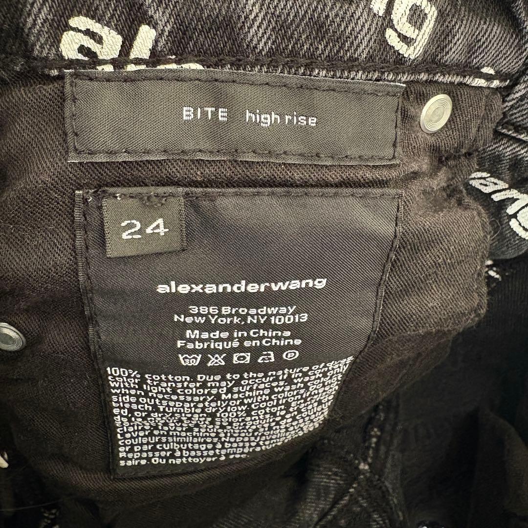 alexanderwang ロゴプリント デニムショートパンツ　24サイズ