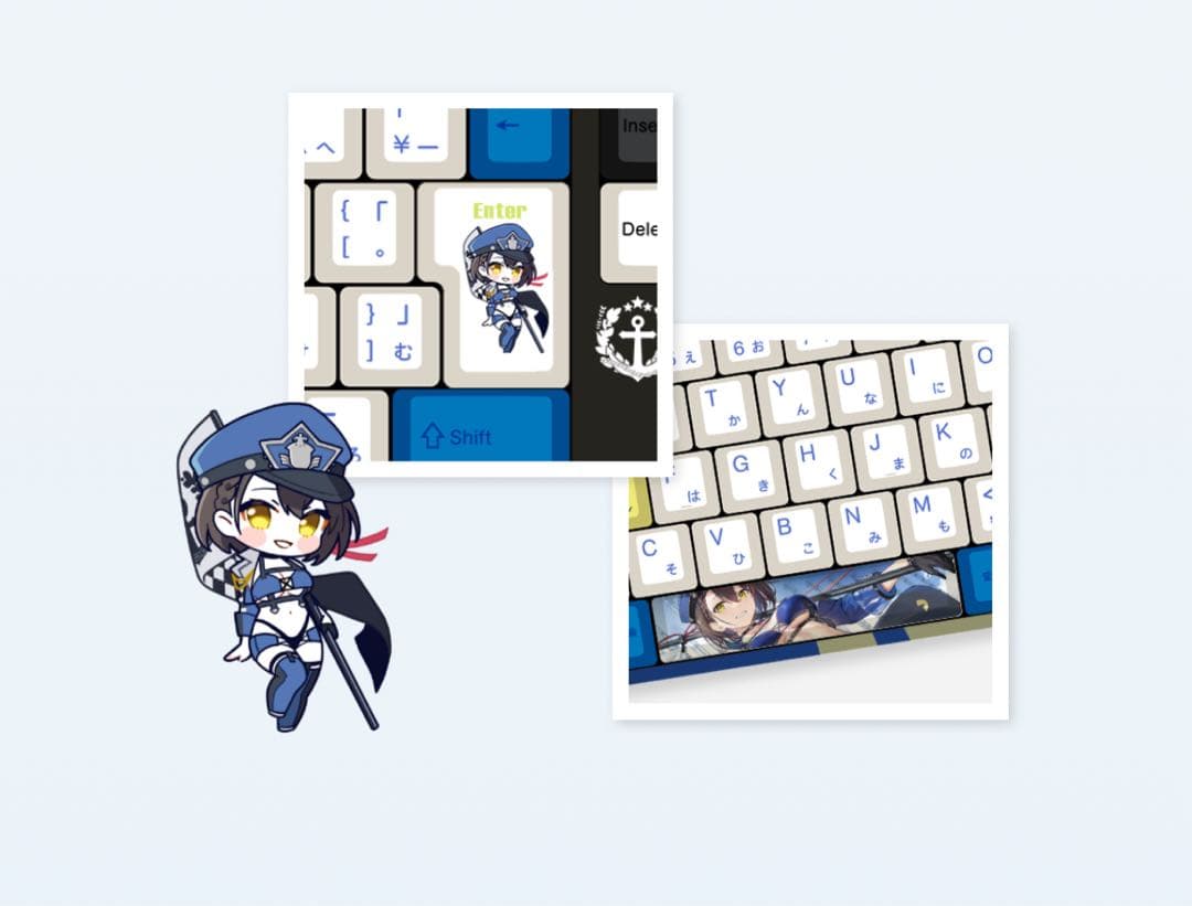 アズレン×ふもコレ ボルチモアモデル キーボード グリーン軸 VARMILO