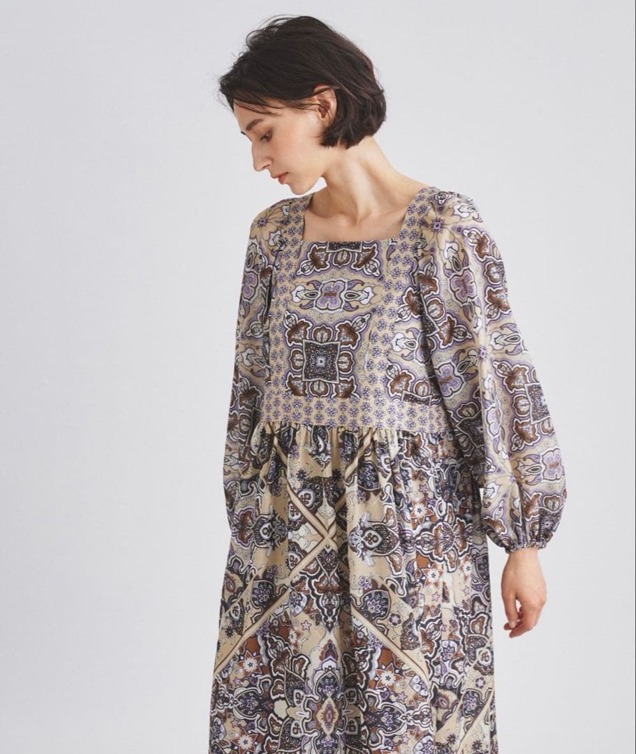 グレースコンチネンタル　モノグラムプリントワンピース