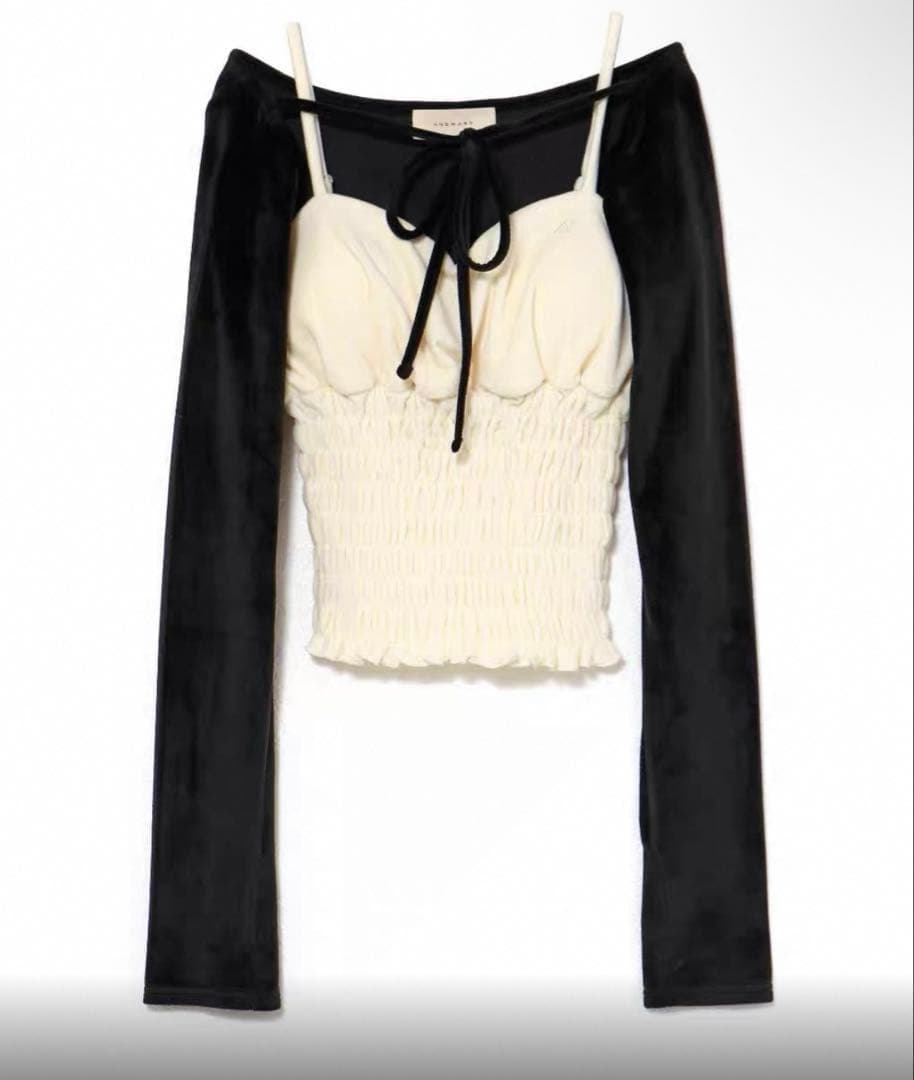 トップス Andmary Mei shirring tops black