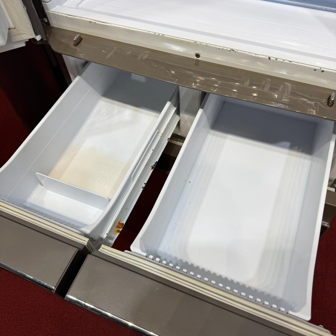 東京23区送料無料　シャープ2017年製　415L　ガラスドア　両開きタイプ