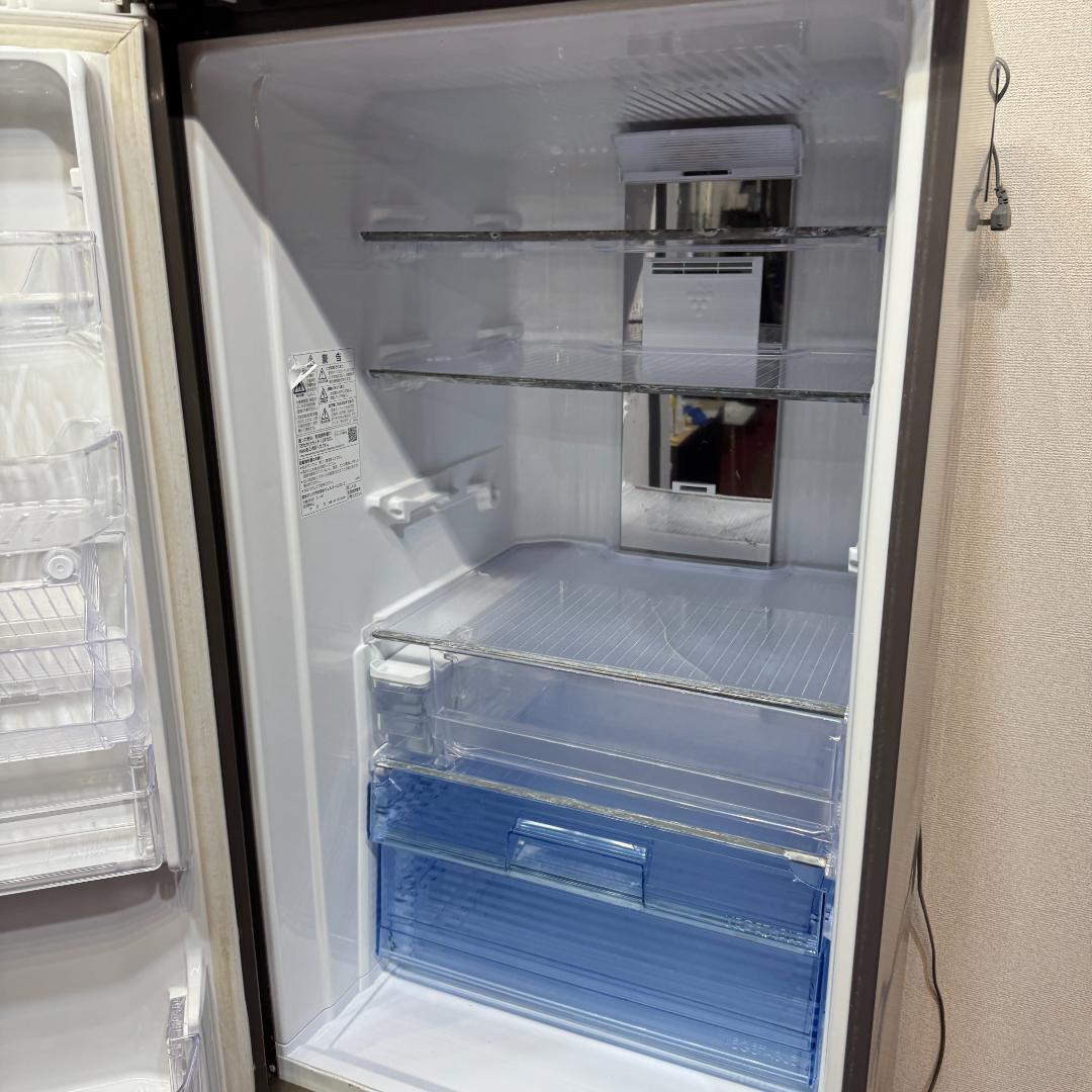 東京23区送料無料　シャープ2017年製　415L　ガラスドア　両開きタイプ