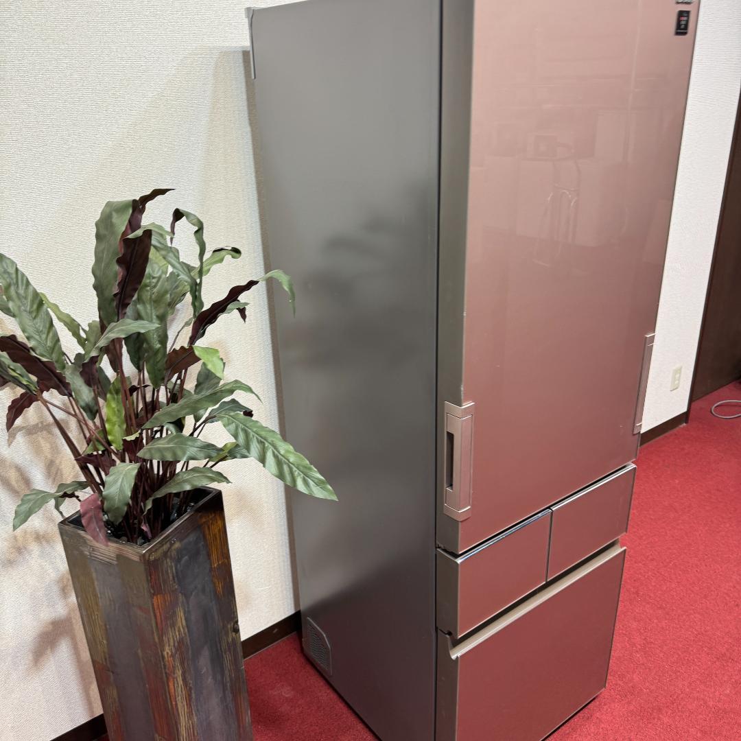 東京23区送料無料　シャープ2017年製　415L　ガラスドア　両開きタイプ