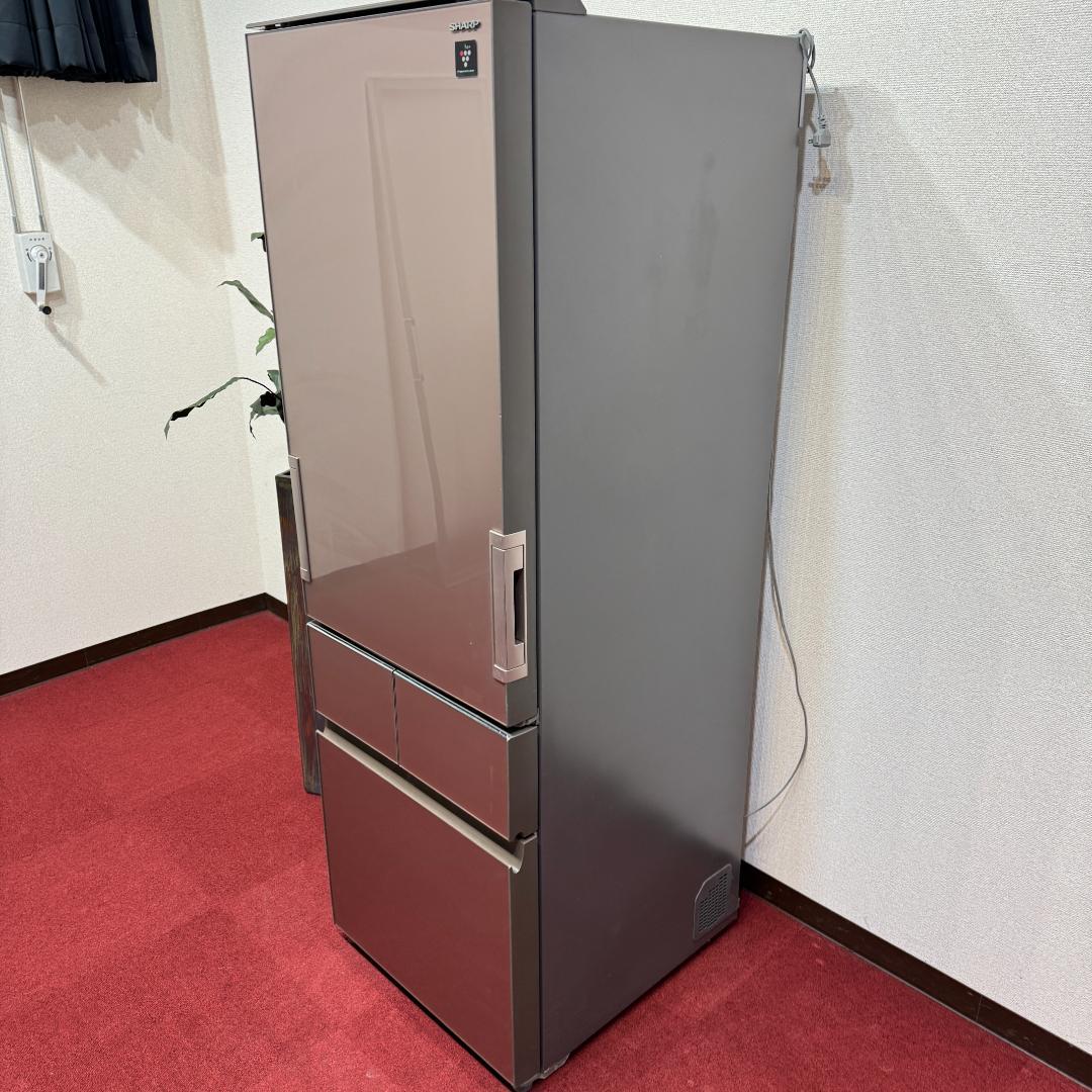 東京23区送料無料　シャープ2017年製　415L　ガラスドア　両開きタイプ