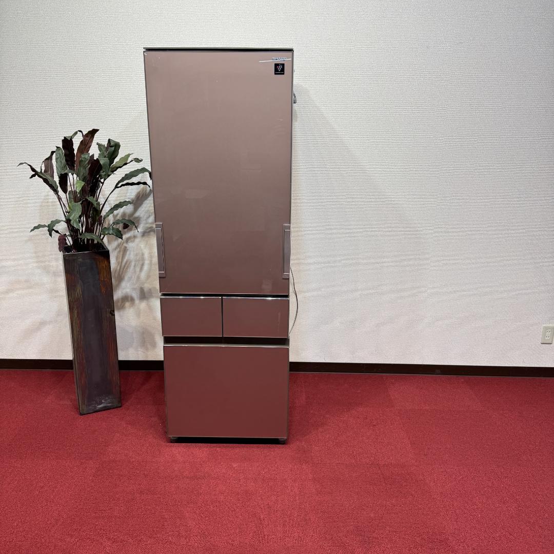 東京23区送料無料　シャープ2017年製　415L　ガラスドア　両開きタイプ