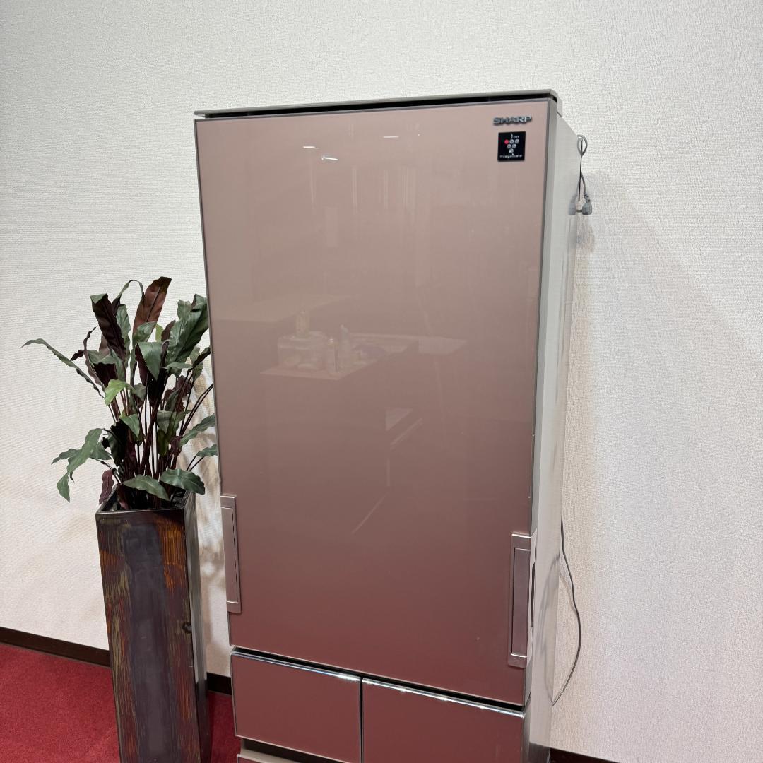 東京23区送料無料　シャープ2017年製　415L　ガラスドア　両開きタイプ