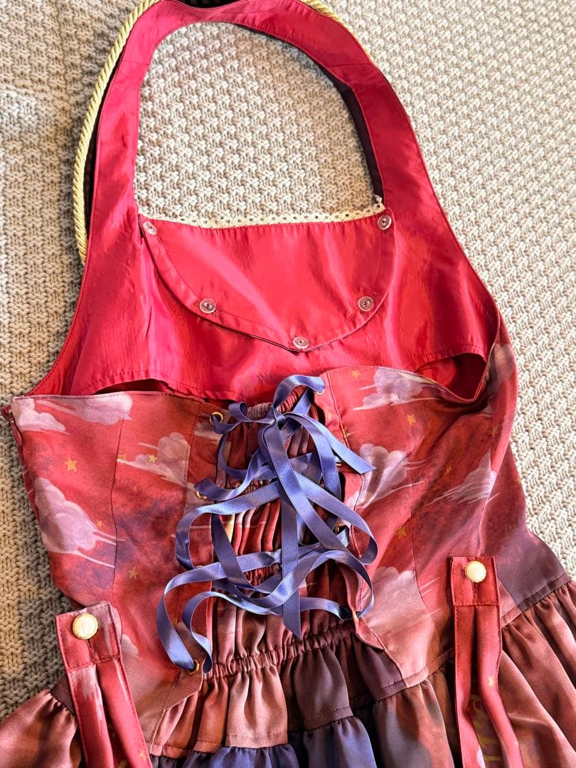 【セット】星空の天幕と秘密のサーカス団柄ジャンパースカート＆ タッセルバレッタ