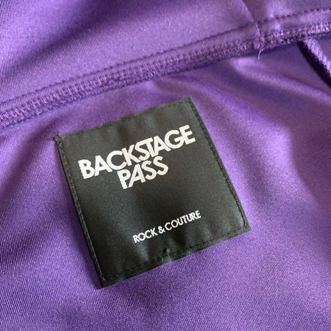 BACKSTAGEPASS パーカー ジップアップ ビックシルエット パープル