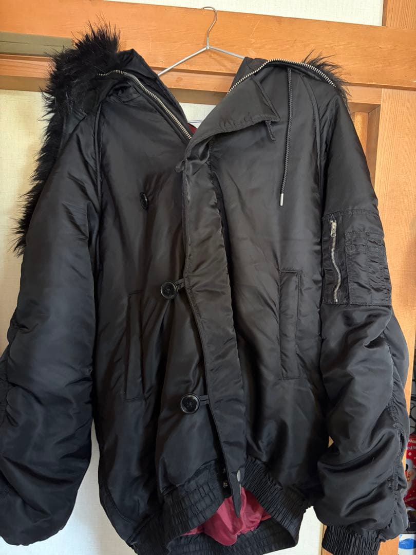 ルーズN-2Bブルゾン ファーフード付き