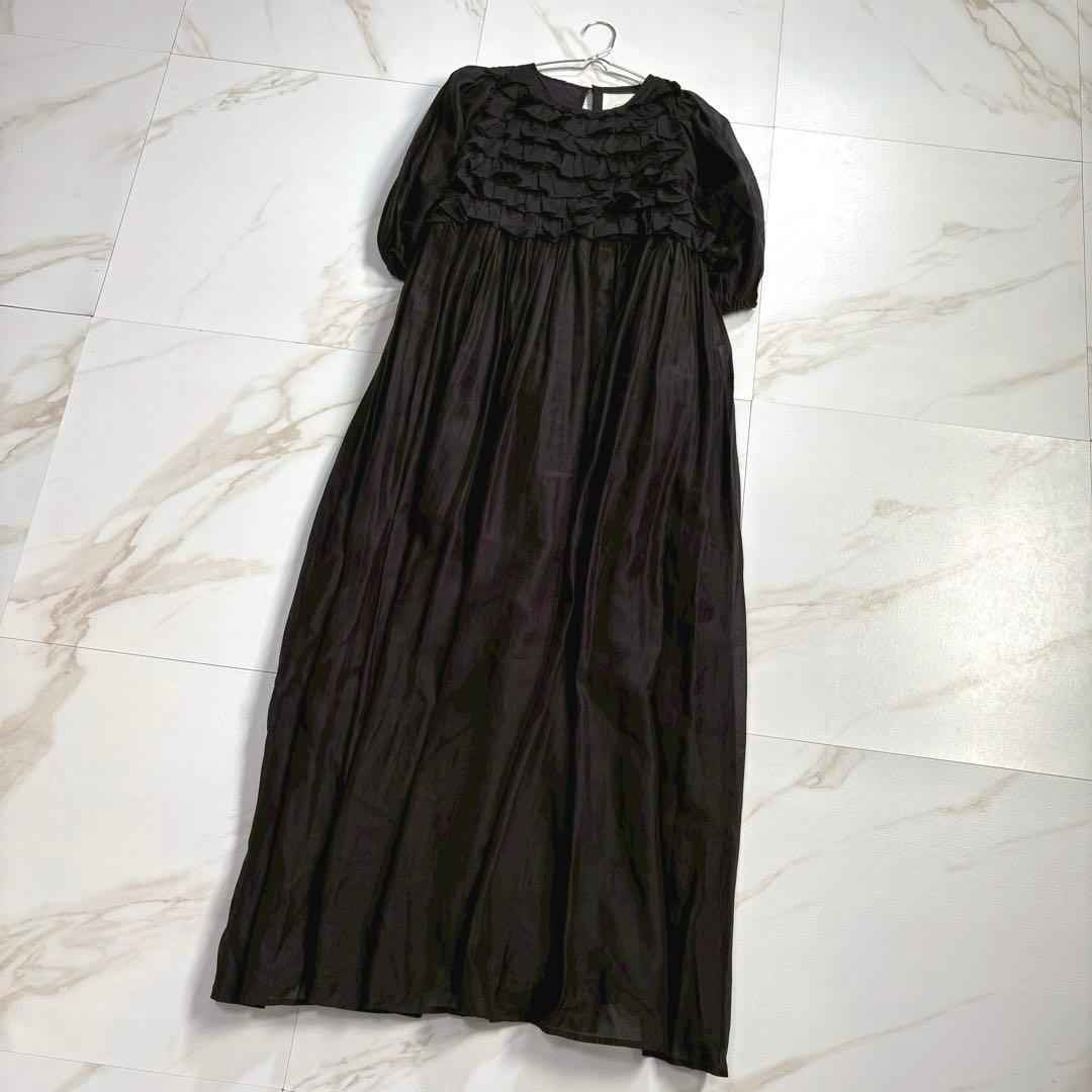 【極美品】Aya × CAROLINA GLASER フリルワンピース M 黒