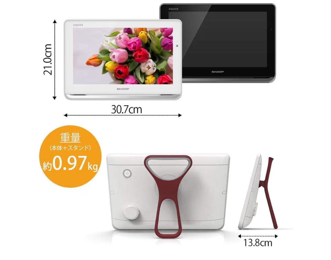 SHARP AQUOS 防水　ポータブルテレビ 2T-C12AP