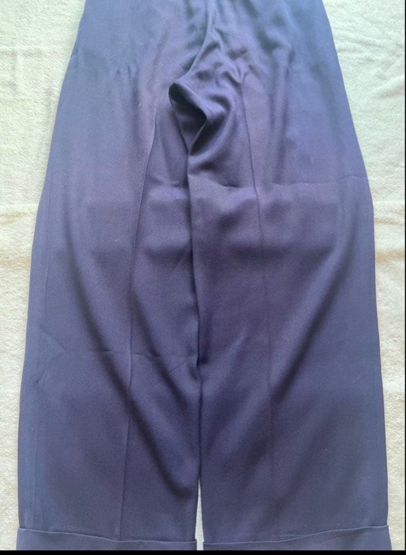 50s レーヨンギャバジンスラックス　ナス紺　フェード