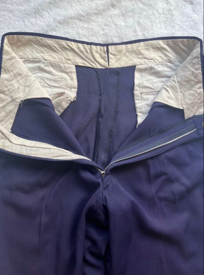 50s レーヨンギャバジンスラックス　ナス紺　フェード