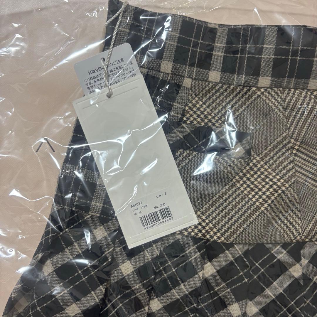 スカート Coco check pleats skirt S