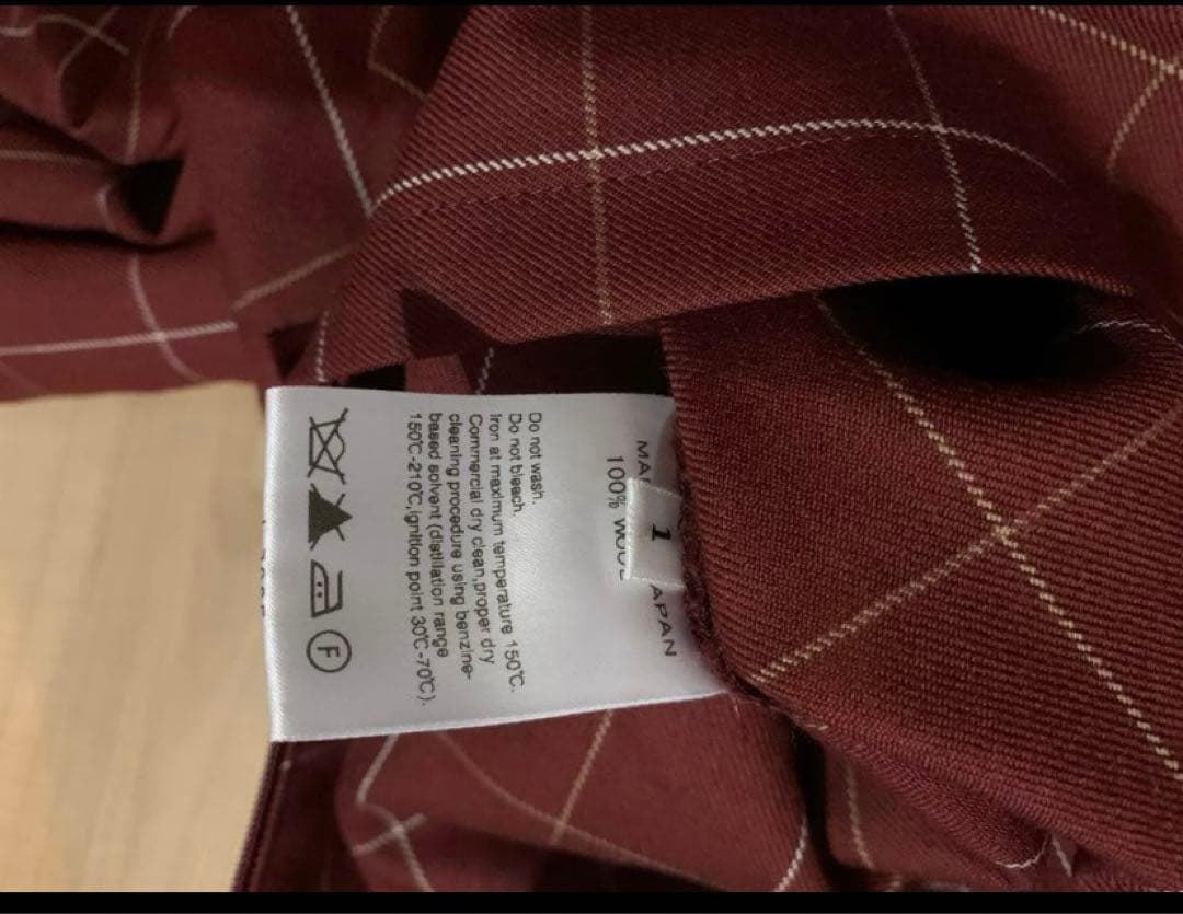 mymason⭐︎バーガンディ チェック柄 ダブルブレストジャケット&つなぎ