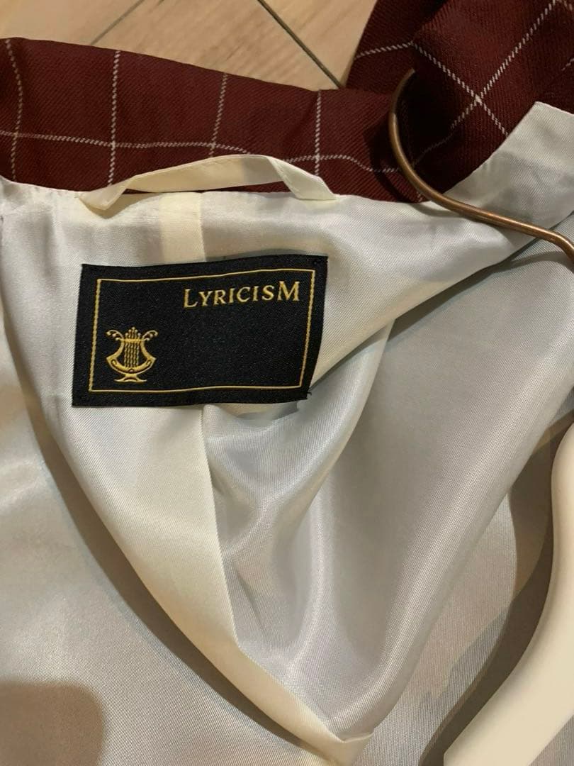 mymason⭐︎バーガンディ チェック柄 ダブルブレストジャケット&つなぎ