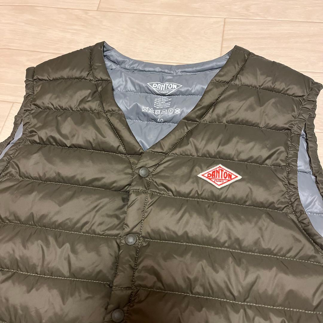 ダントン DANTON インナー ダウンベスト　40 カーキ