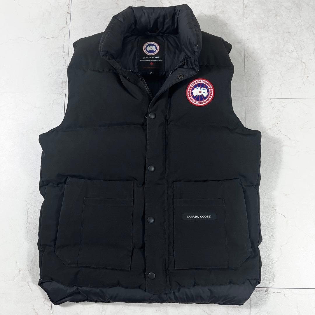 ✨カナダグース ダウンベスト ジャケット ダブルジップ ワッペン 刺繍 ブラック