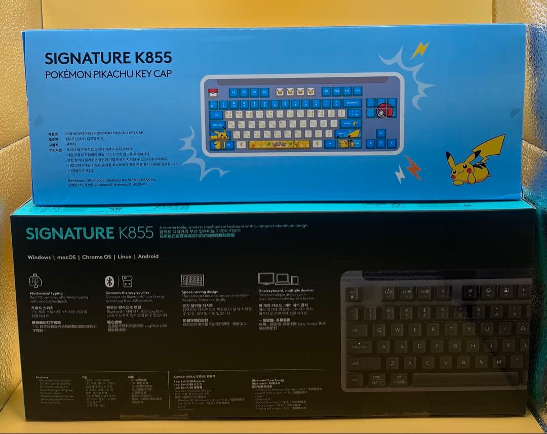 韓国限定 Logitech×ポケモン K855 無線キーボード ピカチュウ 新品