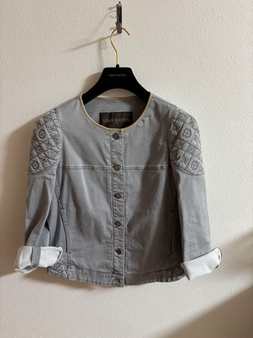 姫【美品】Louis Vuitton グレー デニムジャケットヴィンテージ