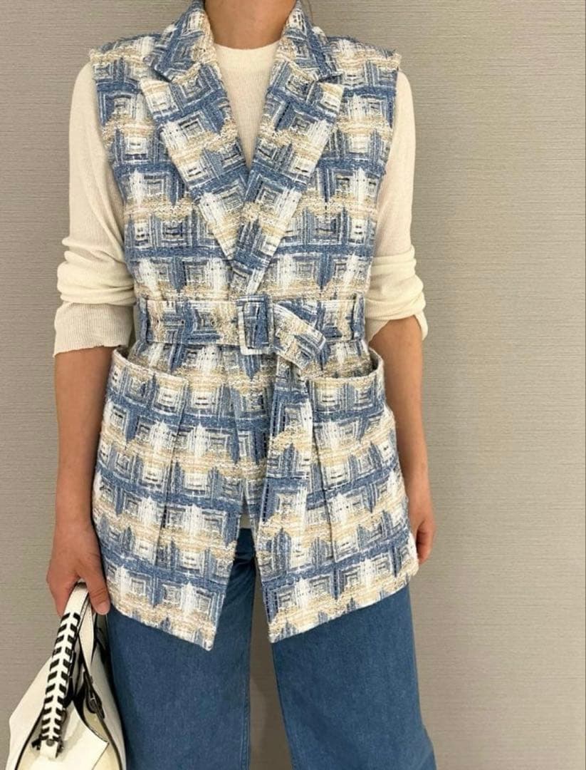 ⭐️¥9.4万⭐️ デプレ　トゥモローランド　華やか　ツイード　ベスト　ジレ　はおり