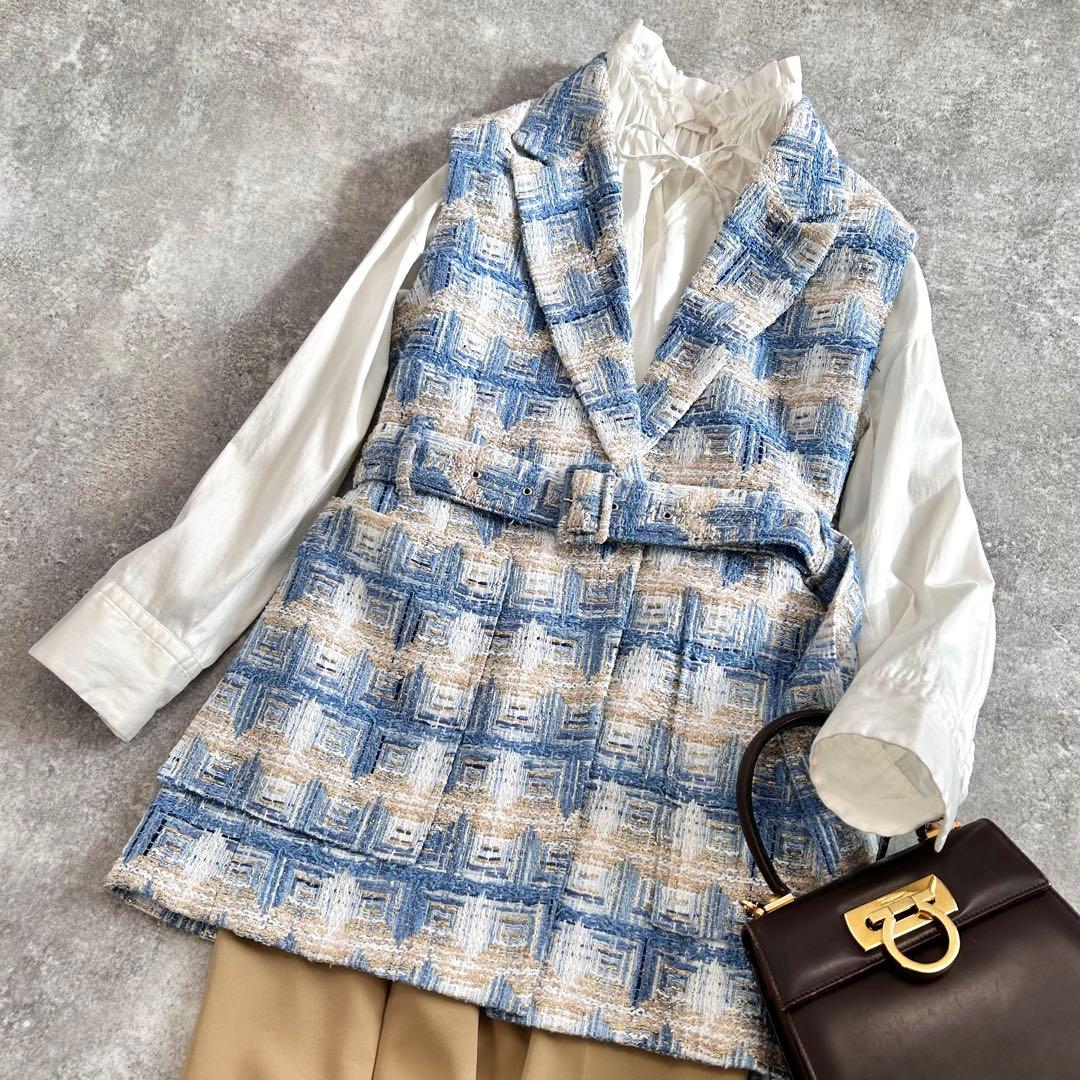 ⭐️¥9.4万⭐️ デプレ　トゥモローランド　華やか　ツイード　ベスト　ジレ　はおり