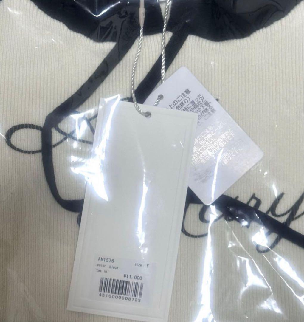 トップス andmary Letter mary logo tops black