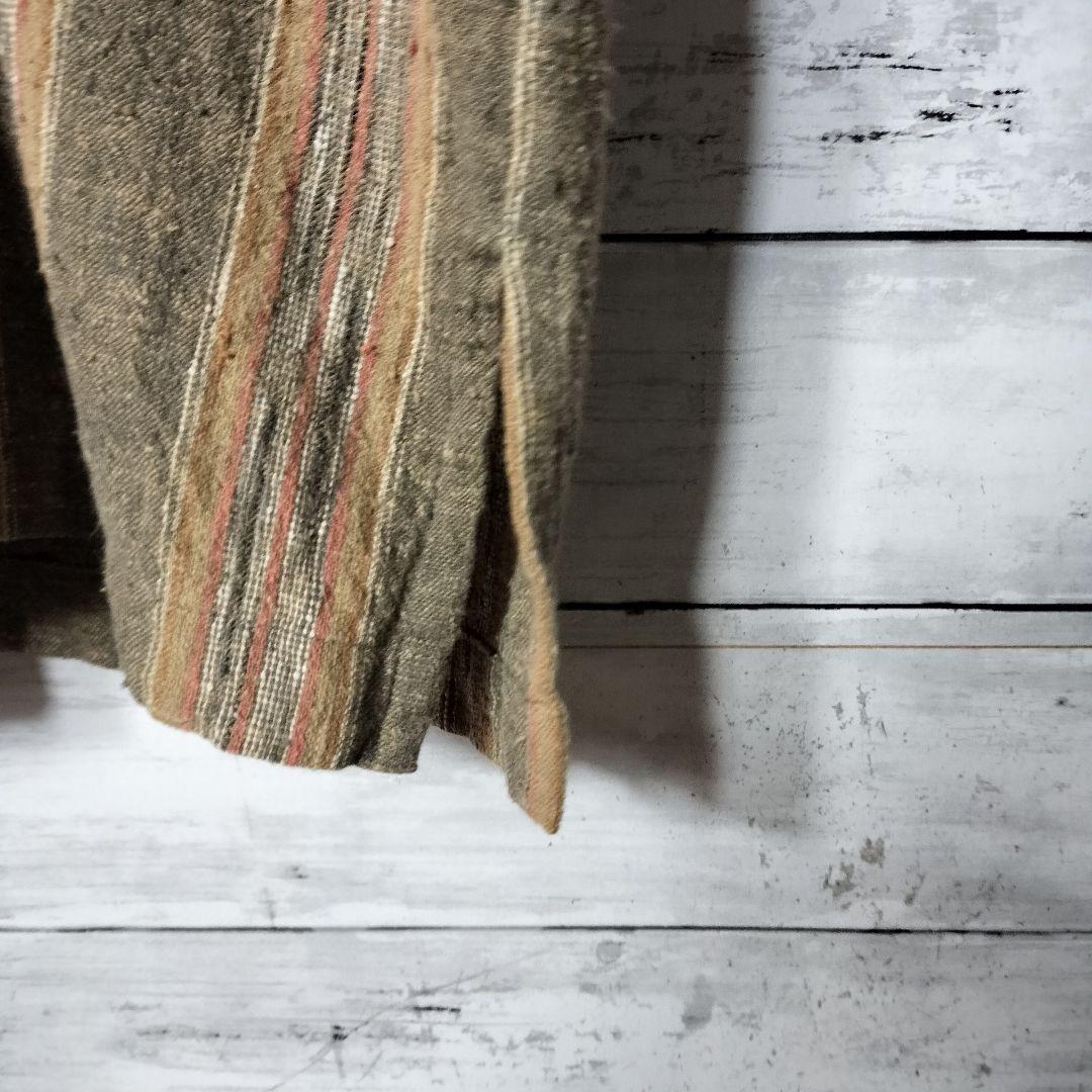 80's 筆タグ イッセイミヤケ ノーカラー シャツジャケット ストライプ 綿