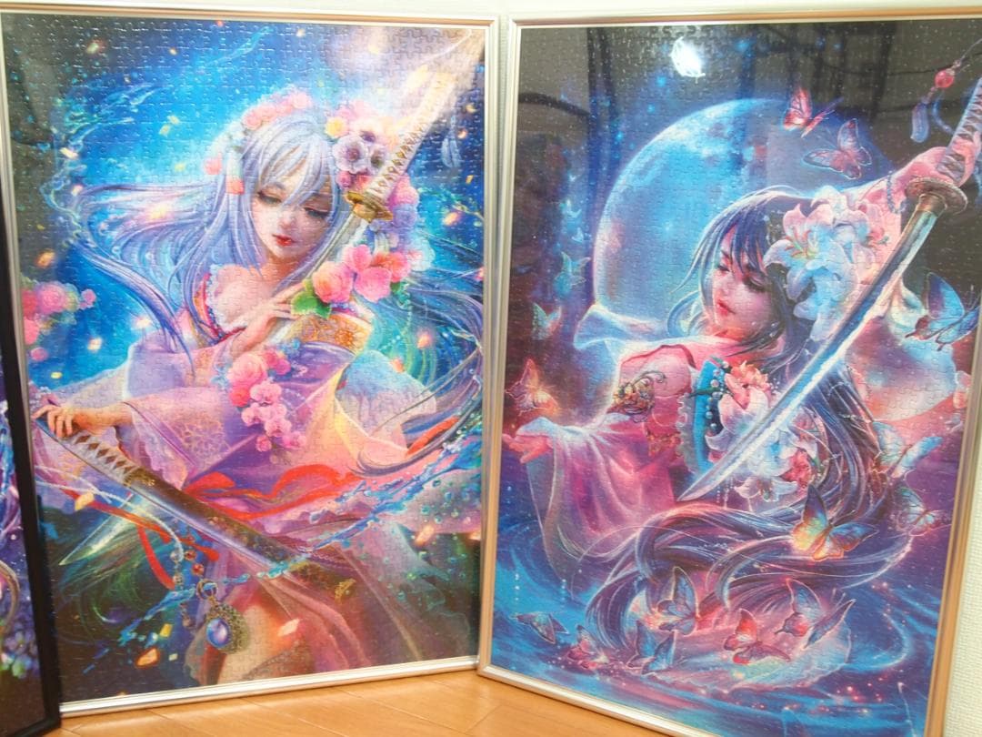 【美品】深泉万葉 ジグソーパズル/1000ピース 完成品 3つセット 刀雅の舞