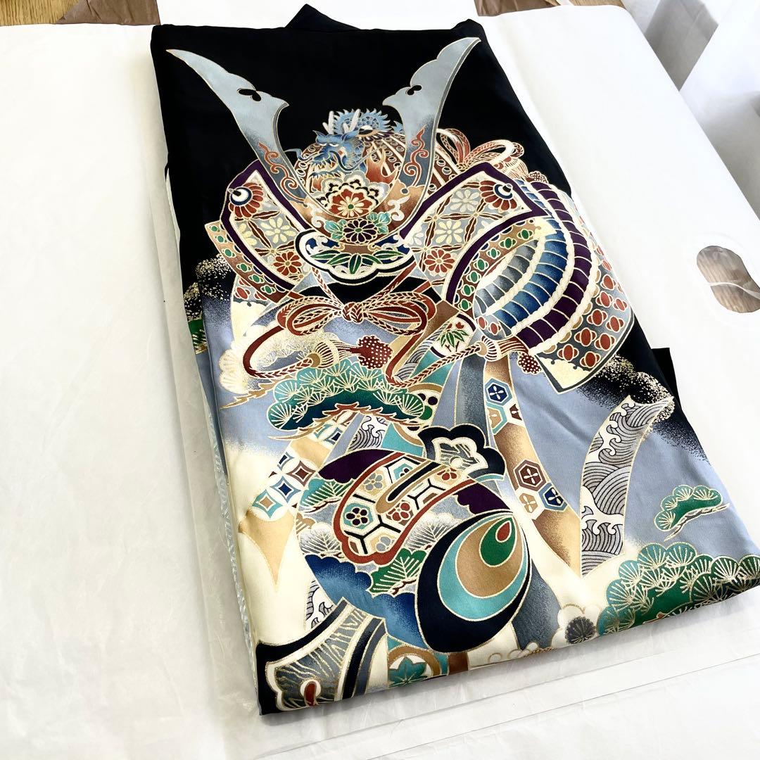 宮参り 男の子 ［兜］正絹 初着 産着 着物