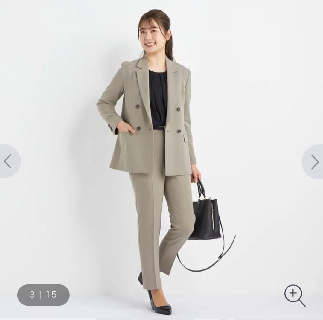 Oggiコラボ 2WAYストレッチ ダブルブレストジャケット　アオキ　AOKI