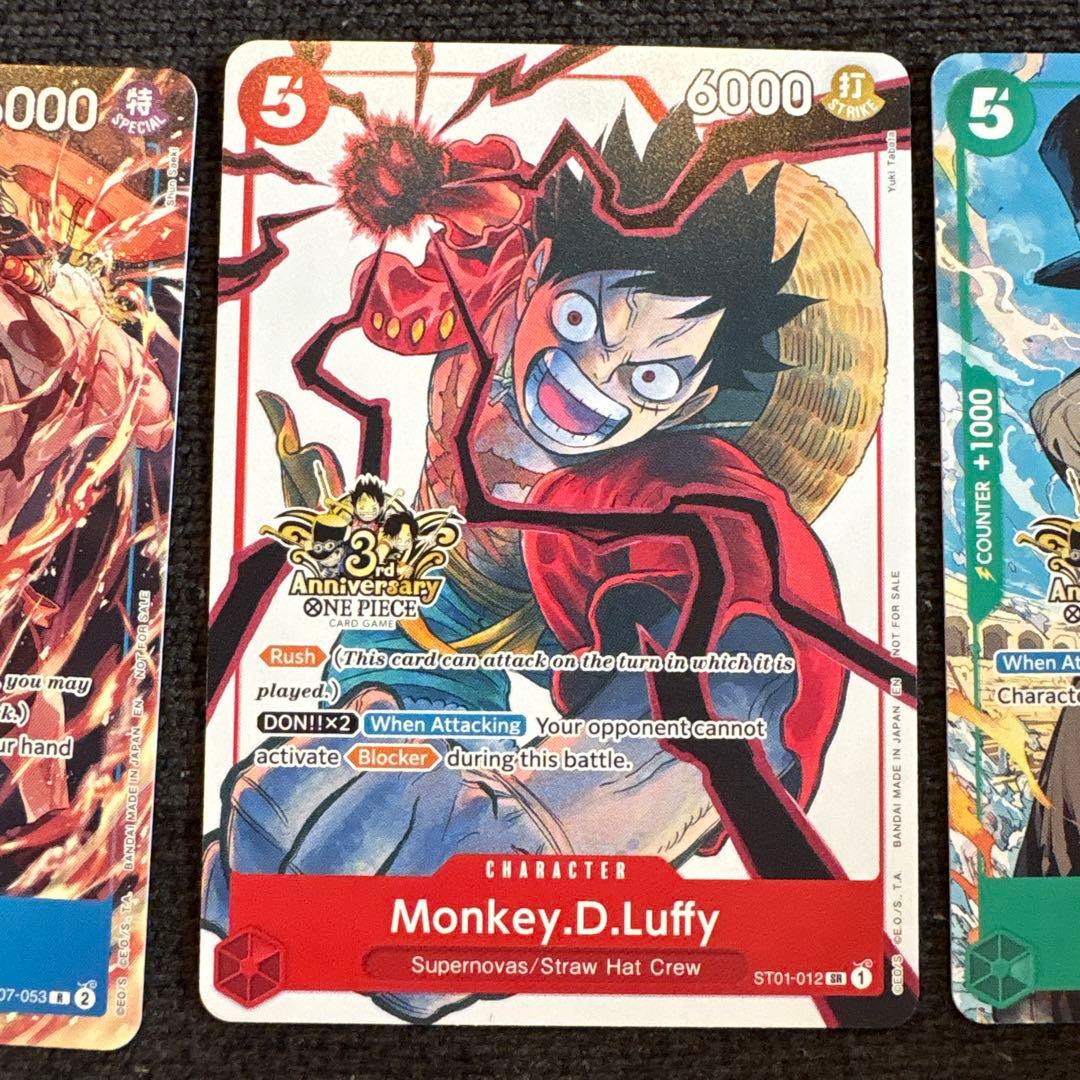 英語版ワンピースカード　3rd　anniversary 三兄弟