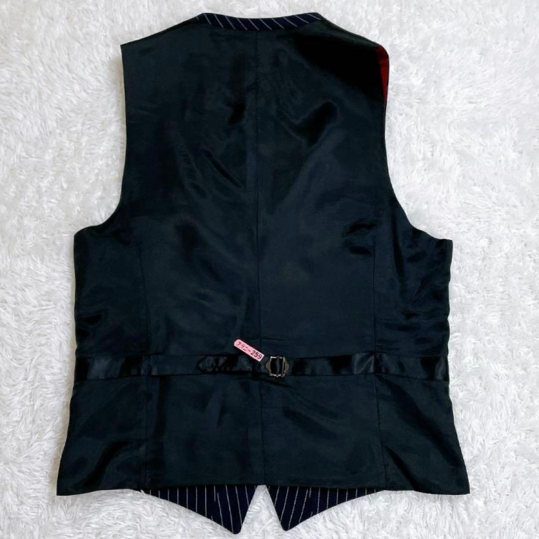 ブラックレーベルクレストブリッジ スリーピーススーツ ネイビー ストライプ