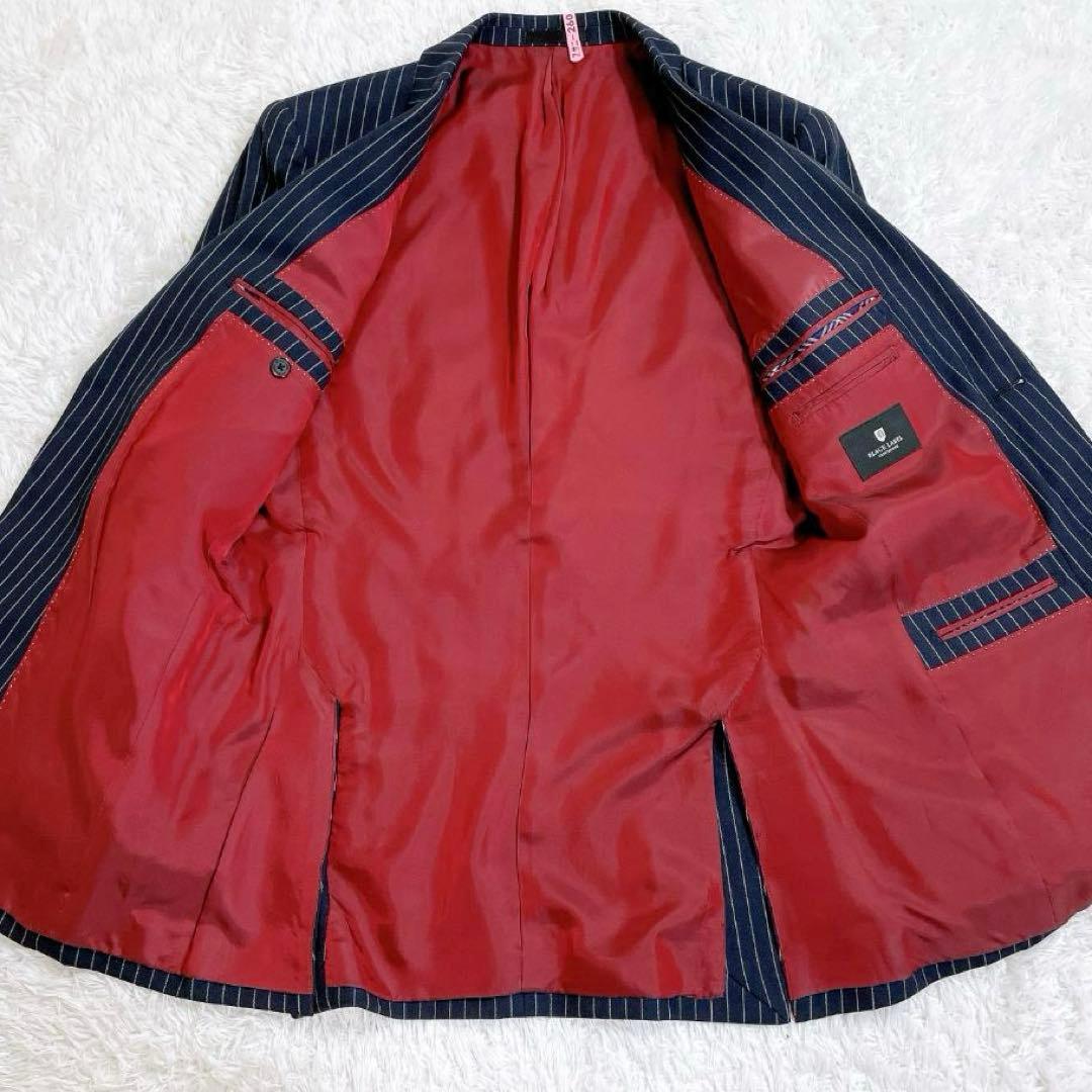 ブラックレーベルクレストブリッジ スリーピーススーツ ネイビー ストライプ