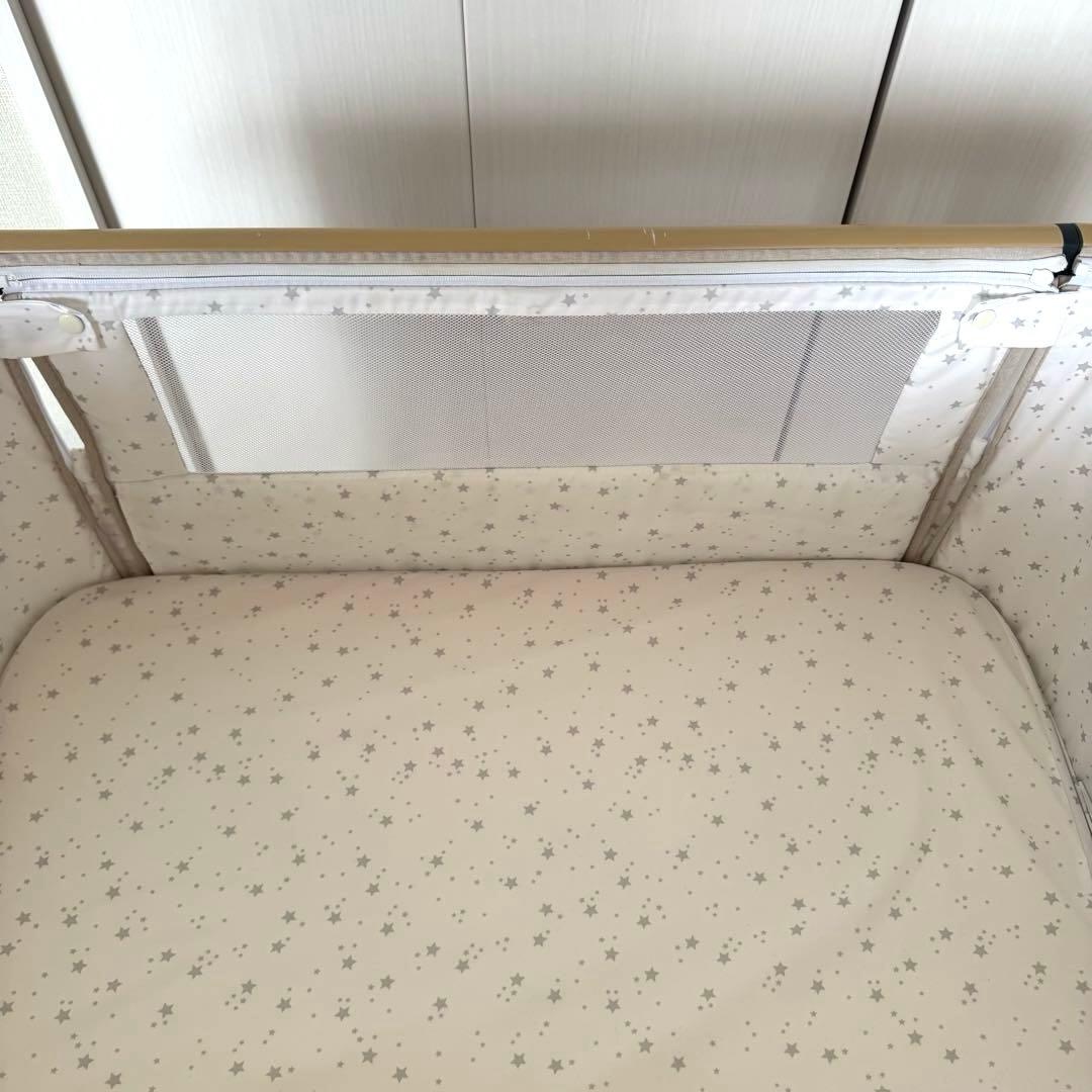 HZDMJベビーベッド＊折り畳み可＊高さ調節可＊ベージュ