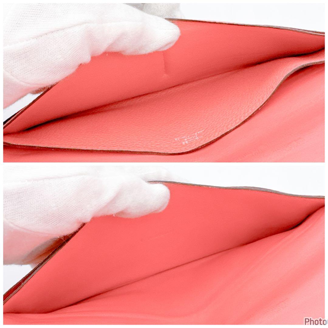 値下げ不可！新品に近い❤️エルメス✨ドゴン　ロング　ピンク✨二つ折り長財布