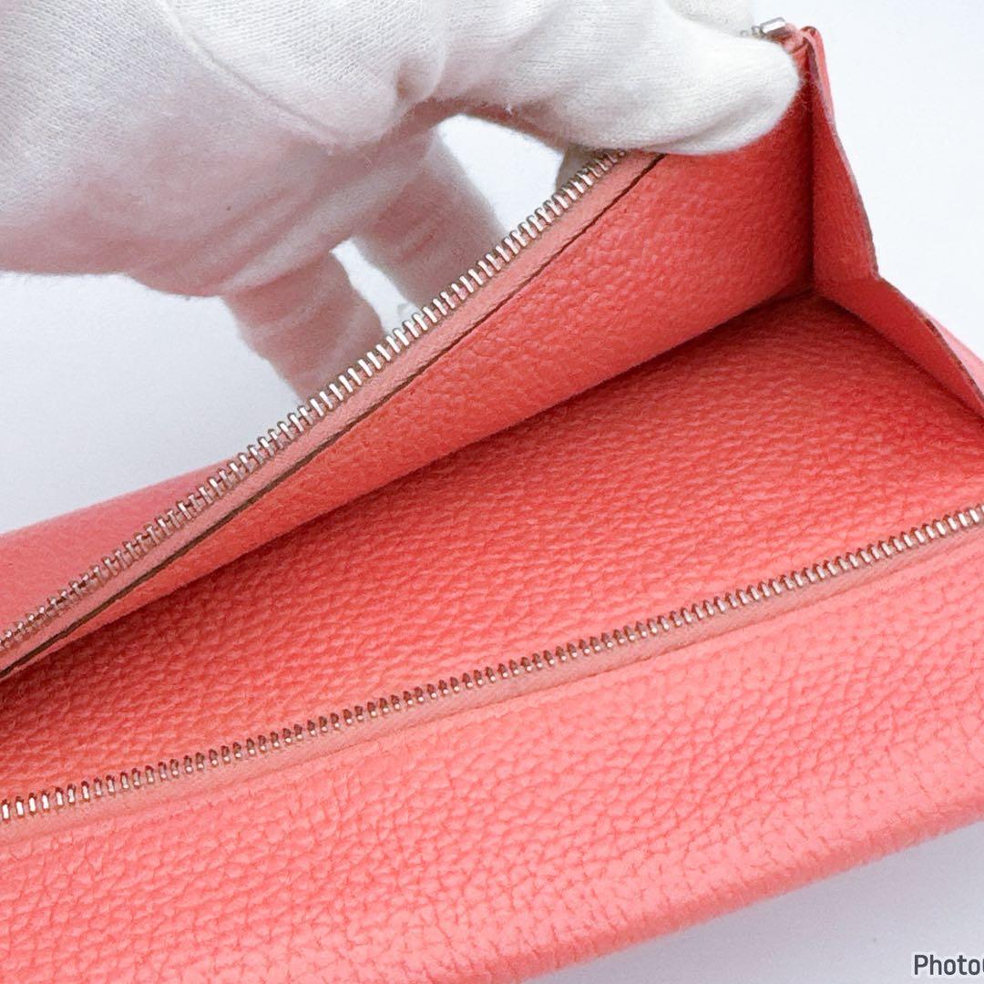 値下げ不可！新品に近い❤️エルメス✨ドゴン　ロング　ピンク✨二つ折り長財布