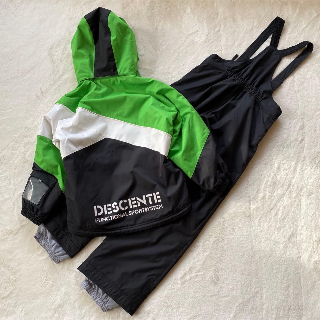 デサント　キッズ　スキーウェア　セットアップ　上下　150 黒　緑