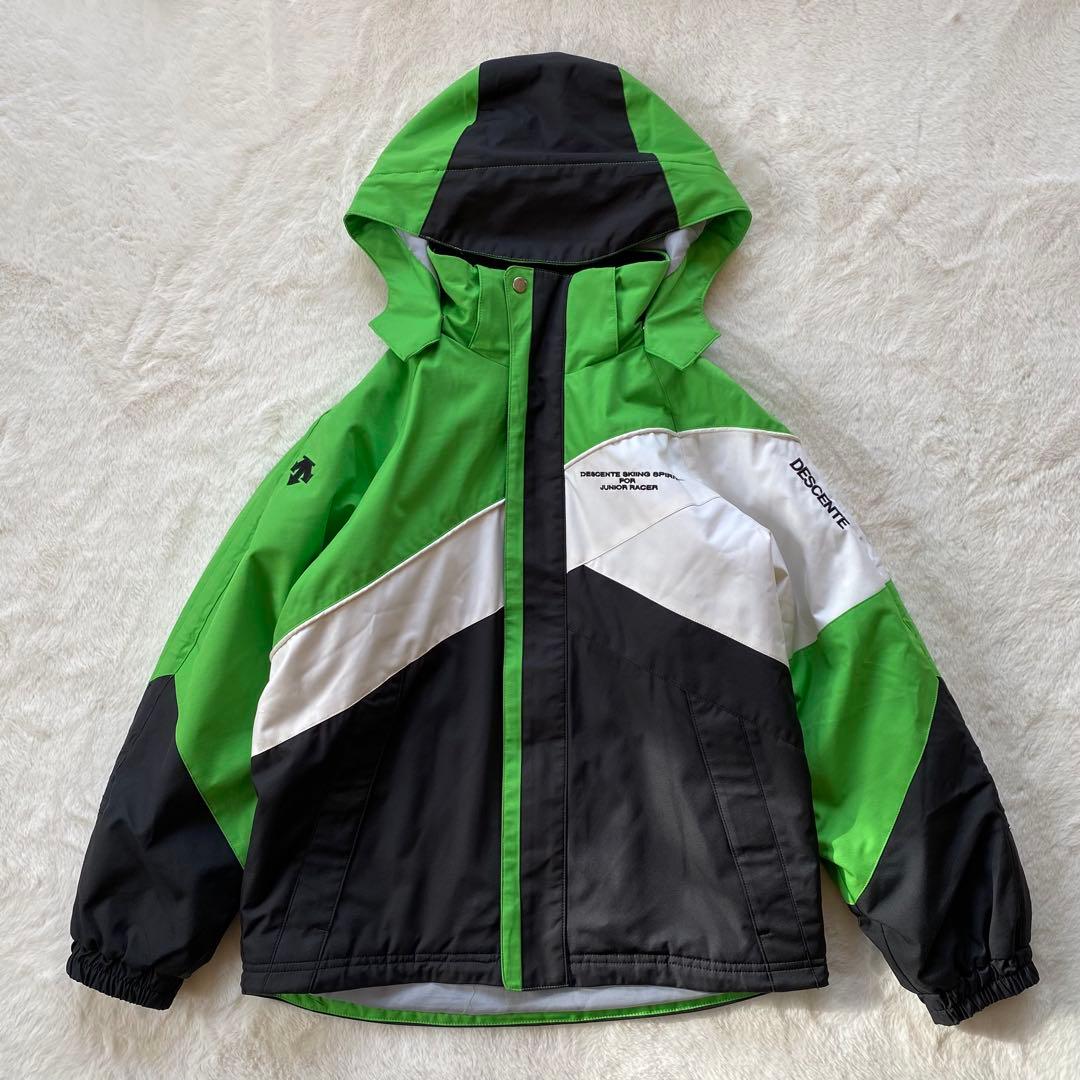 デサント　キッズ　スキーウェア　セットアップ　上下　150 黒　緑