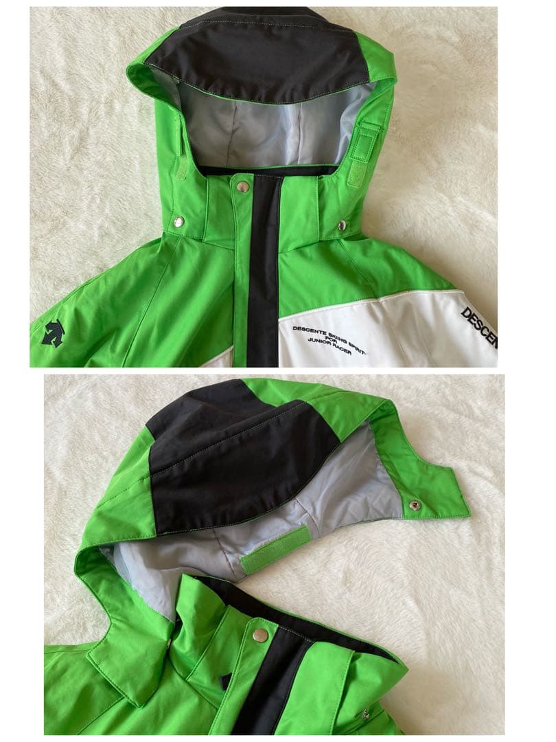 デサント　キッズ　スキーウェア　セットアップ　上下　150 黒　緑