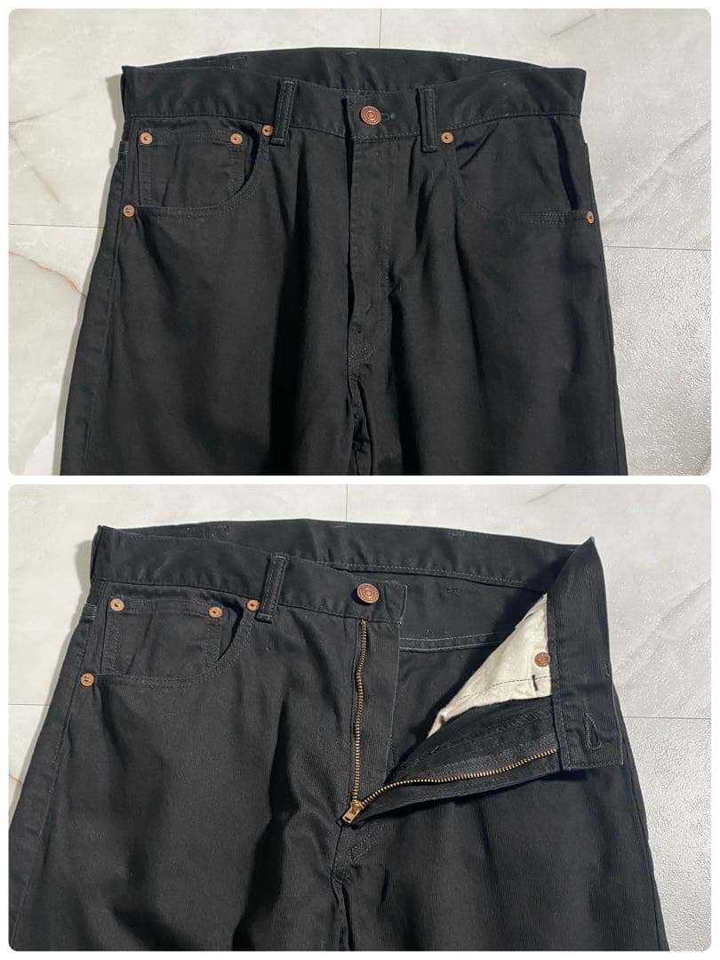 A18521 ウエアハウス 1096 ブラックピケパンツ W30