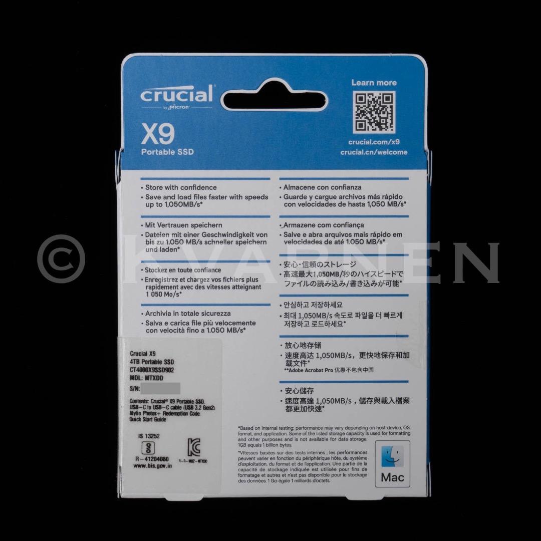 未開封品 Crucial X9 ポータブルSSD 4TB