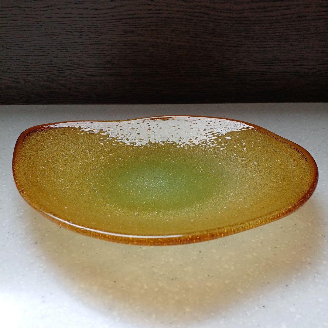 稲嶺盛吉　琉球ガラス　ガラス皿