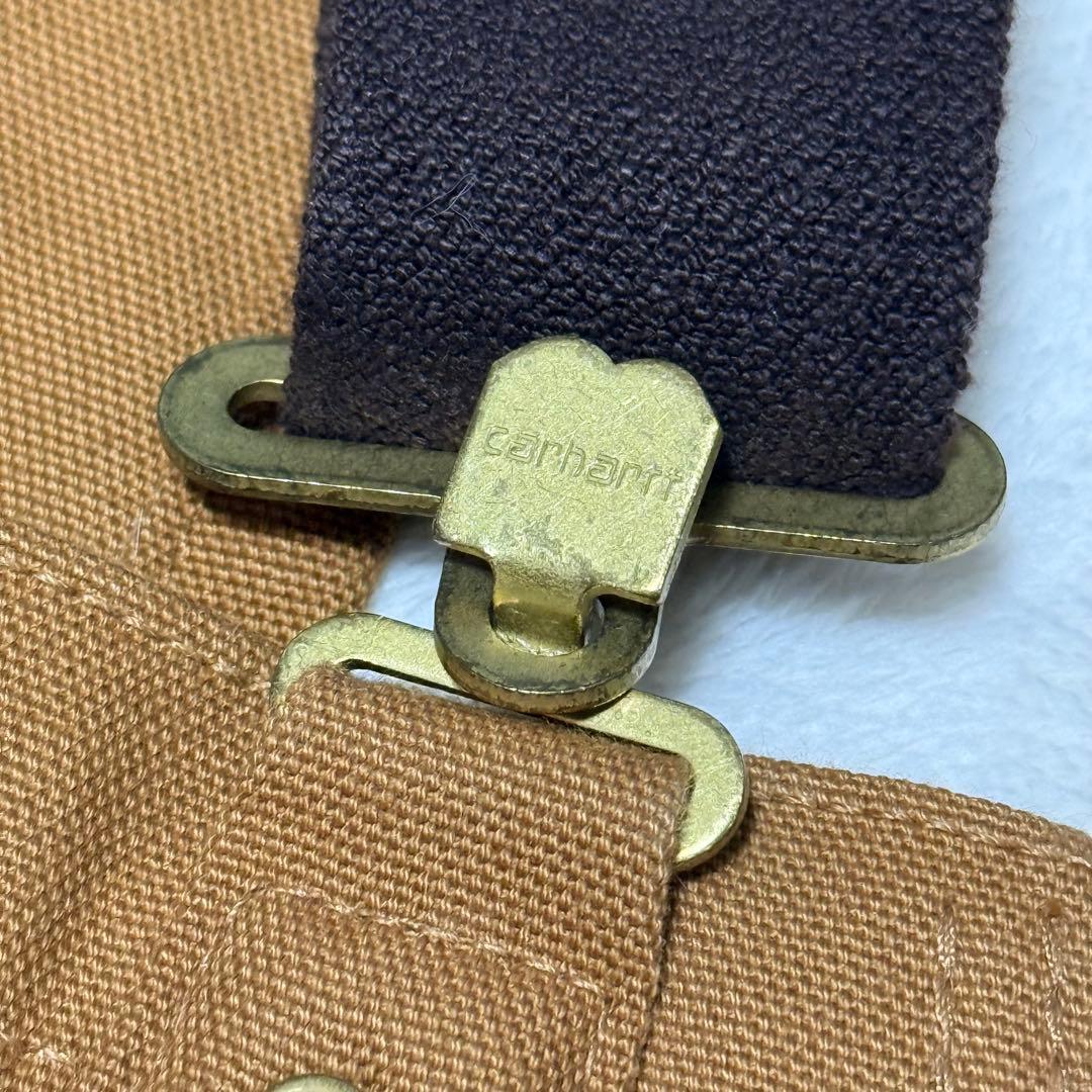 美品　カーハート　メキシコ製　ダック地オーバーオール　　ブラウン36×32