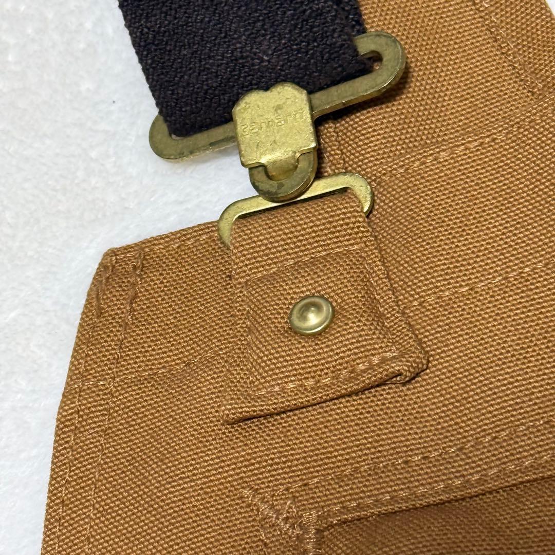 美品　カーハート　メキシコ製　ダック地オーバーオール　　ブラウン36×32